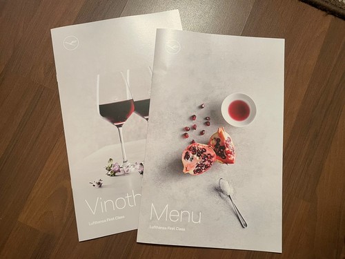 Lufthansa first class menu - lufthansa,